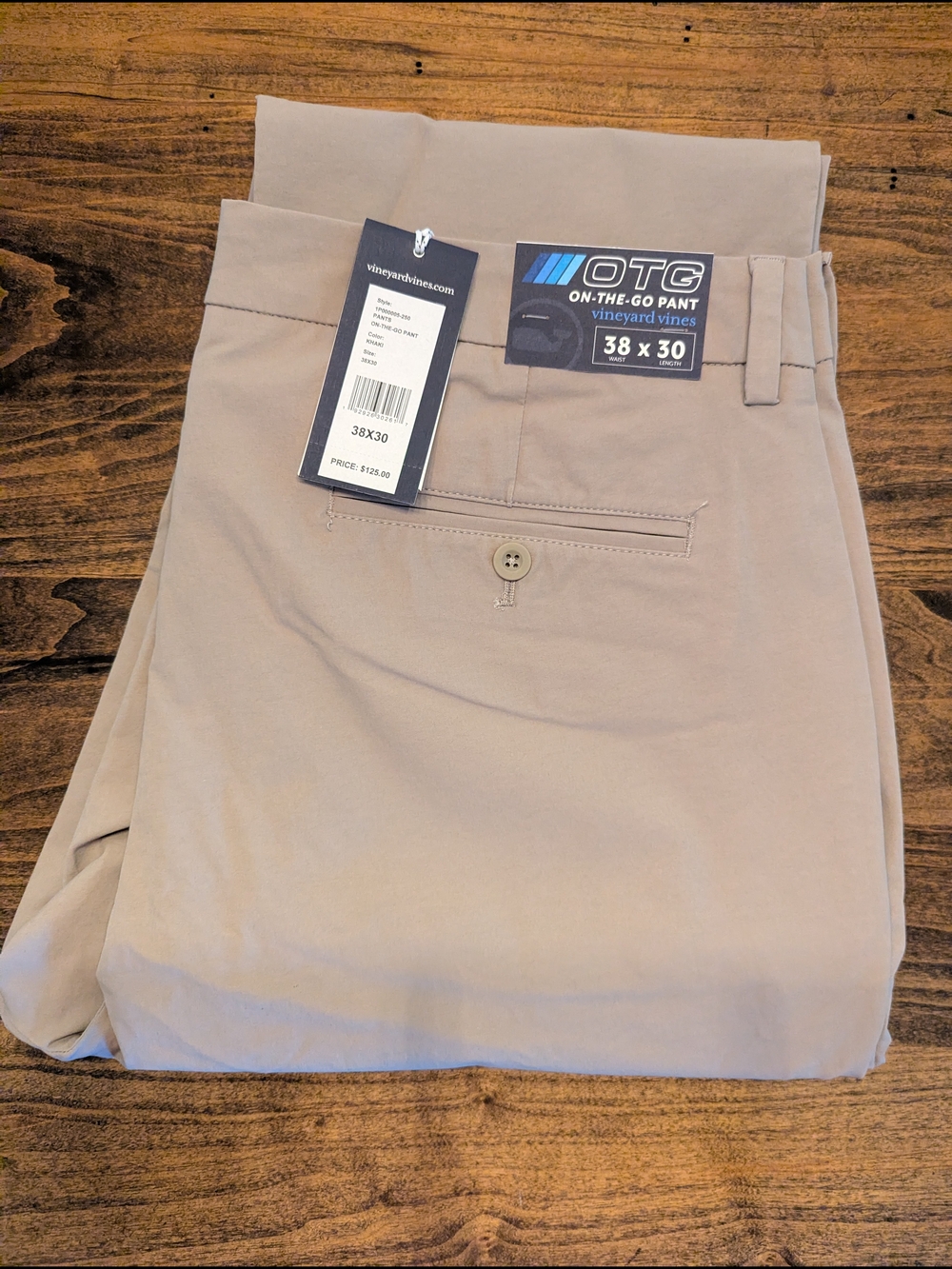 NWT Vineyard Vines OTG On-The-Go Men’s Pants - Khaki Size 38x 30